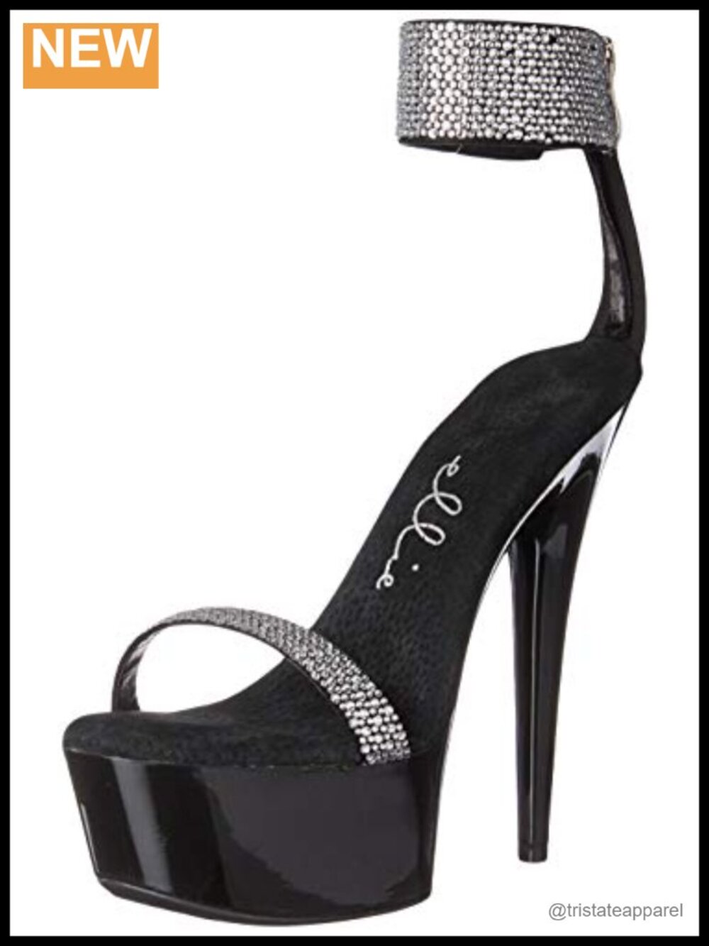 Rhinestone Cuff Platform Sandal Ankle Strap Open Toe Formal